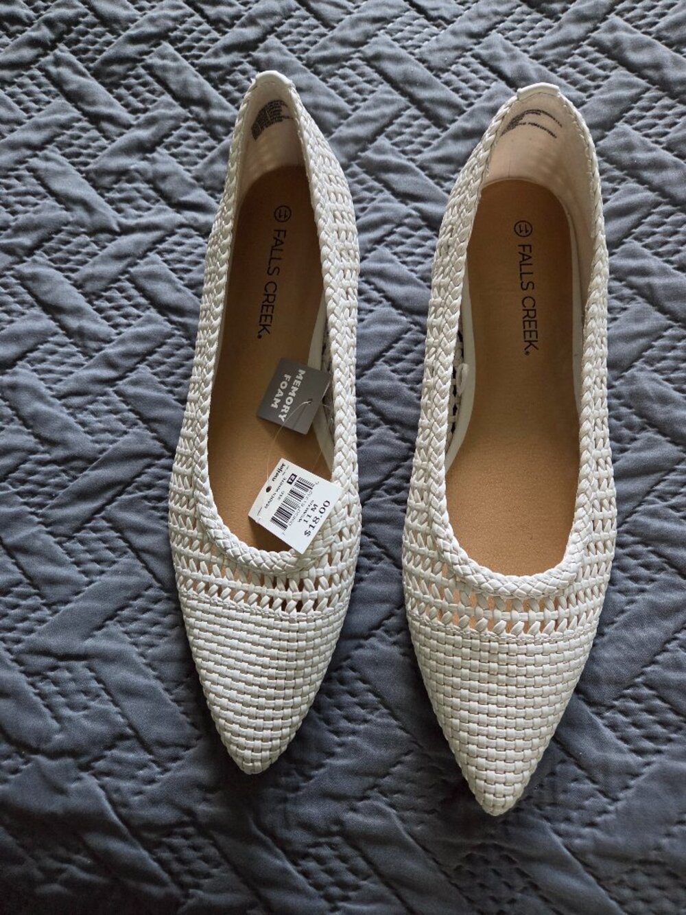 White woven shoes